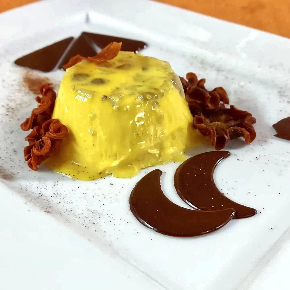 Budino di Zucca e Castagne con polvere di Cannella